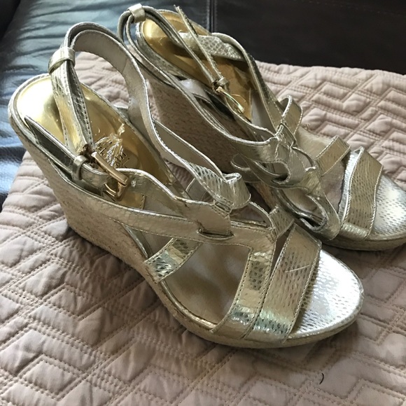 Michael Kors gold wedges - Picture 1 of 1